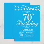 70e anniversaire Invitation Bleu (Devant / Derrière)