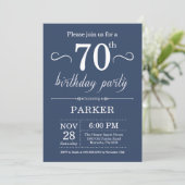 70e anniversaire Invitation Bleu (Debout devant)