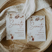 70e anniversaire Invitation Boho Pampas