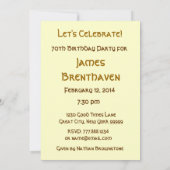 70e anniversaire Invitation Bougies et cadeaux (Dos)