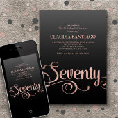 70e anniversaire Invitation de script moderne