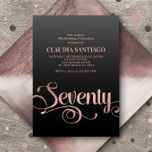 70e anniversaire Invitation de script moderne