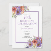 70e anniversaire Invitation florale (Devant)