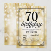 70e anniversaire Invitation Gold Parties scintilla (Devant / Derrière)