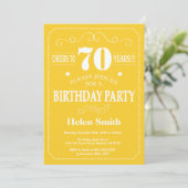 70e anniversaire Invitation Jaune et Blanc (Debout devant)