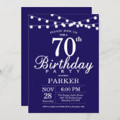 70e anniversaire Invitation Marine Bleu (Devant / Derrière)