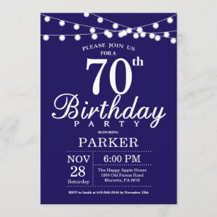 70e anniversaire Invitation Marine Bleue