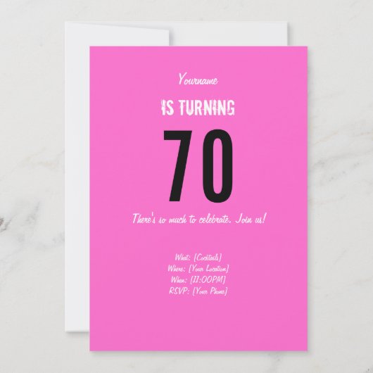 70e anniversaire Invitation - Mère belle héroïne (Dos)