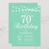70e anniversaire Invitation Mint Green (Devant / Derrière)