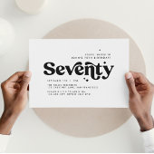 70e anniversaire invitation moderne minimaliste si