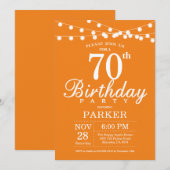 70e anniversaire Invitation Orange (Devant / Derrière)