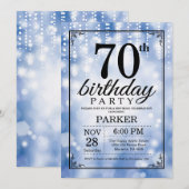 70e anniversaire Invitation Parties scintillant bl (Devant / Derrière)