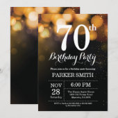 70e anniversaire Invitation Parties scintillant d' (Devant / Derrière)