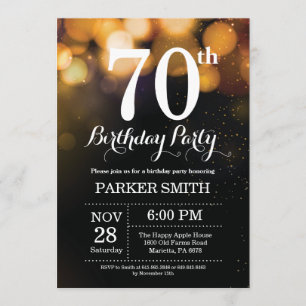 70e anniversaire Invitation Parties scintillant d'