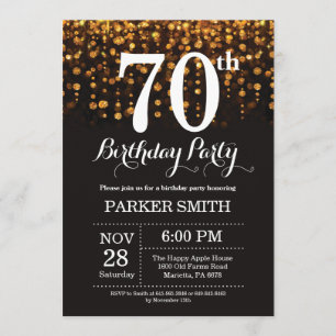 70e anniversaire Invitation Parties scintillant d'
