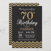 70e anniversaire Invitation Parties scintillant no (Devant / Derrière)