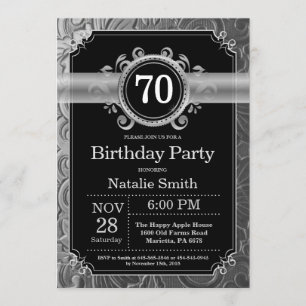 70e anniversaire Invitation Parties scintillant no