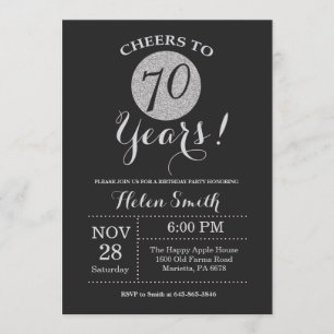 70e anniversaire Invitation Parties scintillant no