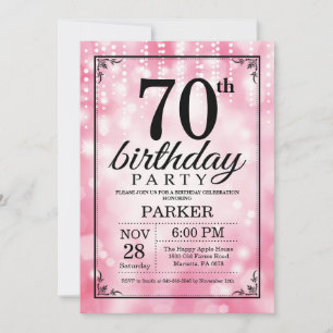 70e anniversaire Invitation Parties scintillant ro