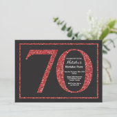 70e anniversaire Invitation Parties scintillant ro (Debout devant)