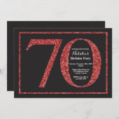 70e anniversaire Invitation Parties scintillant ro (Devant / Derrière)