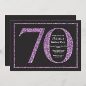 70e anniversaire Invitation Parties scintillant vi (Devant / Derrière)