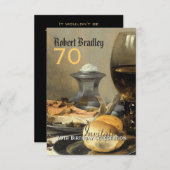 70e anniversaire Invitation personnalisable (Devant / Derrière)