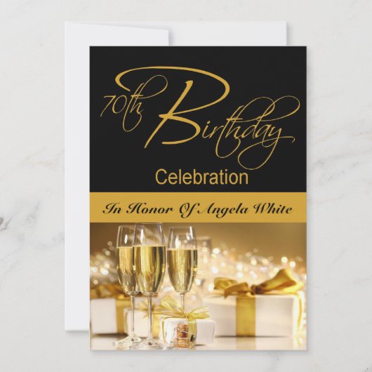 70e anniversaire Invitation personnalisée (Devant)