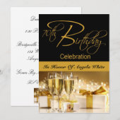 70e anniversaire Invitation personnalisée (Devant / Derrière)