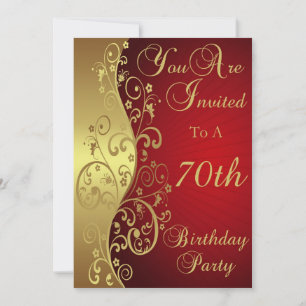70e anniversaire Invitation personnalisée