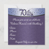 70e anniversaire Invitation pour hommes (Dos)