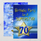 70e anniversaire Invitation pour une superstar. (Devant / Derrière)