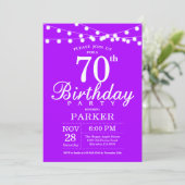 70e anniversaire Invitation Purple Lavender (Debout devant)