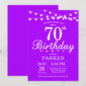 70e anniversaire Invitation Purple Lavender (Devant / Derrière)