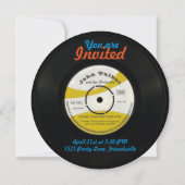 70e anniversaire Invitation Retro Vinyl Record 45  (Dos)