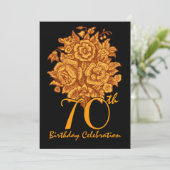 70e anniversaire Invitation Roses d'or (Debout devant)