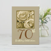 70e anniversaire Invitation Roses d'or (Debout devant)