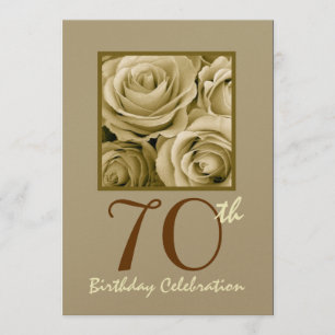 70e anniversaire Invitation Roses d'or