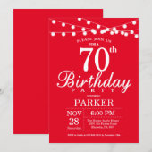 70e anniversaire Invitation Rouge (Devant / Derrière)