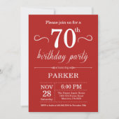 70e anniversaire Invitation Rouge (Devant)