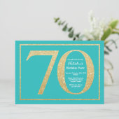 70e anniversaire Invitation Turquoise et Parties s (Debout devant)