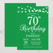70e anniversaire Invitation verte (Devant / Derrière)