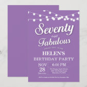 70e anniversaire Invitation violet fabuleux (Devant / Derrière)