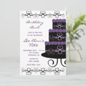 70e anniversaire Invitations à la fête de Swirl vi (Debout devant)