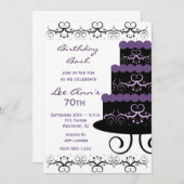 70e anniversaire Invitations à la fête de Swirl vi (Devant / Derrière)