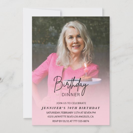 70e anniversaire invitations Anniversaire Dîner Ph (Devant)