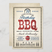 70e anniversaire Invitations au barbecue (Devant / Derrière)