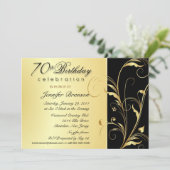 70e anniversaire Invitations avec monogramme (Debout devant)