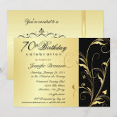 70e anniversaire Invitations avec monogramme (Devant / Derrière)