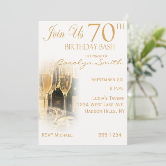 70e anniversaire Invitations de fête (Debout devant)